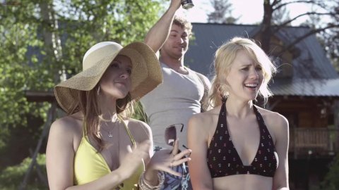 Kristen Hager, Crystal Lowe - Fucking Scenes in A Little Bit Zombie (2012)